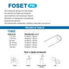 Tubo de 1-1/2' PVC hidráulico RD 26, 3m, 1.2kg, FOSET 4