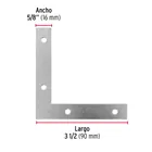Bolsa c/24 escuadras planas cantoneras 3-1/2'x3-1/2', FIERO 2