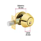 Cerrojo llave-llave latón brillante, llave puntos, HERMEX 5