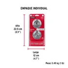 Cerrojo llave-llave cromo mate, llave puntos, HERMEX 7