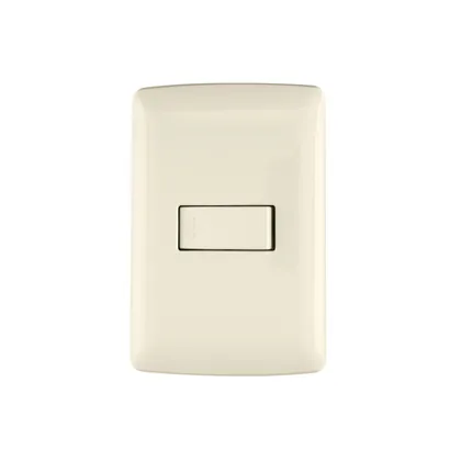 Placa armada 1 interruptor sencillo, marfil, línea Italiana