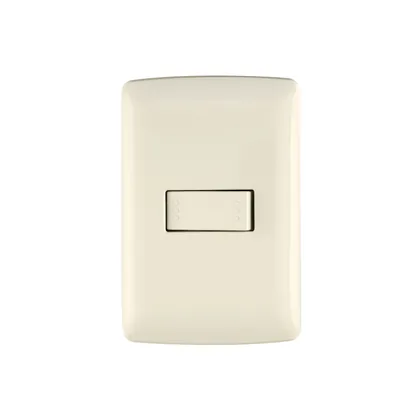 Placa armada 1 interruptor escalera marfil, línea Italiana