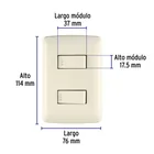 Placa armada 2 interruptores sencillos marfil,línea Italiana 3