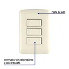 Placa armada 3 interruptores sencillos,marfil,línea Italiana 2