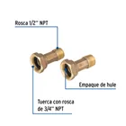 Juego de 2 niples para medidor de agua, 1/2 x 3/4', FOSET 2