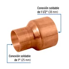 Reducción campana de cobre 1-1/2 x 1', FOSET 2