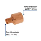 Reducción bushing de cobre 1-1/4 x 1/2', FOSET 2
