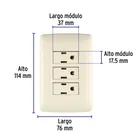 Placa armada 3 contactos aterrizados, marfil, línea Italiana 3