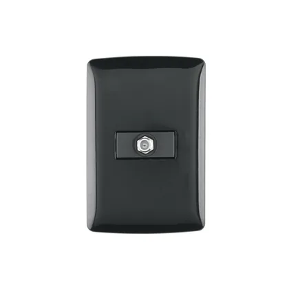 Placa armada con conexión para TV, negro, línea Italiana