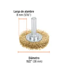 Carda circular 1-1/2' alambre fino para taladro, TRUPER 3