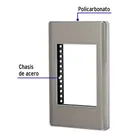 Placa de acero inox con 1 ventana 3 módulos, línea Lisboa 2