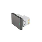 Interruptor sencillo acero inox de 1.5 módulos, línea Lisboa 1