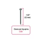 Kilo de clavo estándar 1-1/4' con cabeza en caja de 25 kg 2