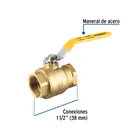 Válvula de esfera para gas, roscable, 1-1/2', alta presión 2