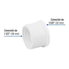 Reducción bushing de PVC 1-1/2 x 1-1/4', FOSET 2