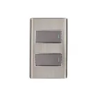 Placa armada acero inox con 2 interruptores 1 módulo, Lisboa 1