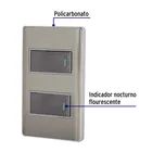 Placa armada acero inox con 2 interruptores 1 módulo, Lisboa 2
