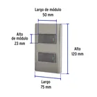 Placa armada acero inox con 2 interruptores 1 módulo, Lisboa 3