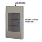 Placa armada acero inox 3 interruptores 1 módulo, Lisboa 2