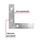 Bolsa c/24 escuadras planas cantoneras 2-1/2'x2-1/2', FIERO 4
