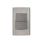 Placa armada acero inox 2 interruptores 1.5 módulos, Lisboa 1