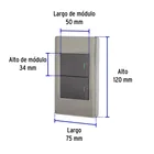 Placa armada acero inox 2 interruptores 1.5 módulos, Lisboa 3