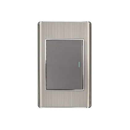 Placa armada acero inox 1 interruptor 3 módulos, Lisboa