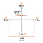 Llave de cruz 18', bocas 17, 19, 21 y 23 mm,  TRUPER 2
