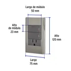 Placa armada acero 2 interruptores y contacto 1 mód, Lisboa 3