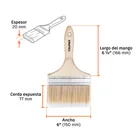 Brocha cerdas sintéticas 6' corte recto, mango de madera 5
