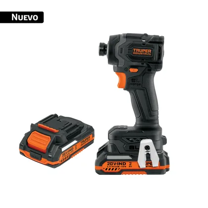 Destornillador de impacto 1/4' 20V 2baterías 2Ah, INDUSTRIAL