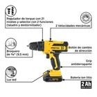 Taladro/destornillador 3/8', 12V, 1 batería 2Ah, PRETUL 6