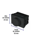 Dimmer giratorio negro de 1.5 módulos, línea Lisboa, VOLTECK 3