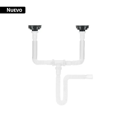 Céspol flexible doble con contracanastas de acero inoxidable