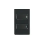 Placa armada negra con 2 interruptores 1 módulo, Lisboa 1