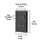 Placa armada negra con 2 interruptores 1 módulo, Lisboa 3