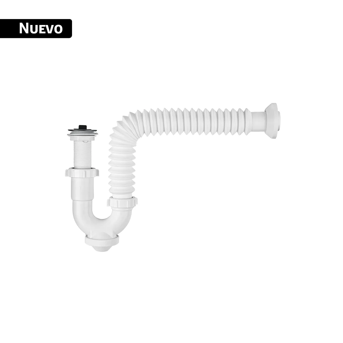 Céspol semi rígido de PP con contra, para lavabo, FOSET