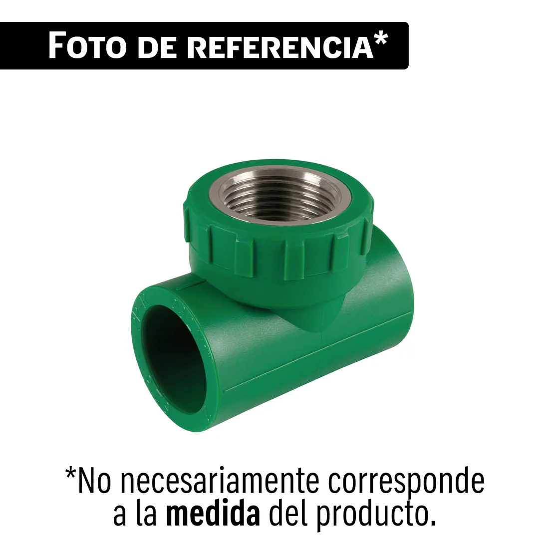Tee hembra de PPR 3/4' con inserto metálico, FOSET