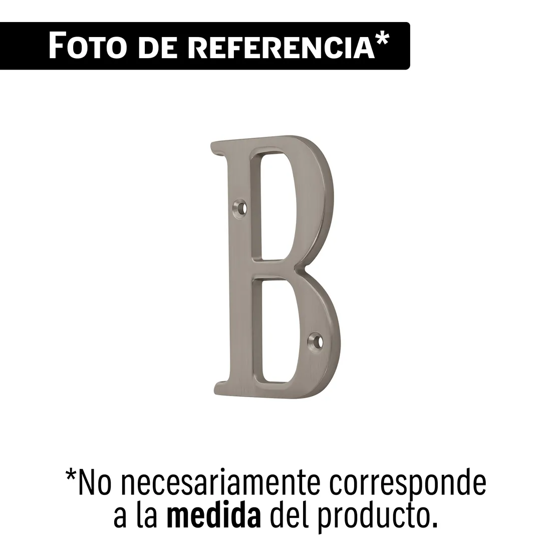 Letra B de latón sólido 4', níquel satín, HERMEX