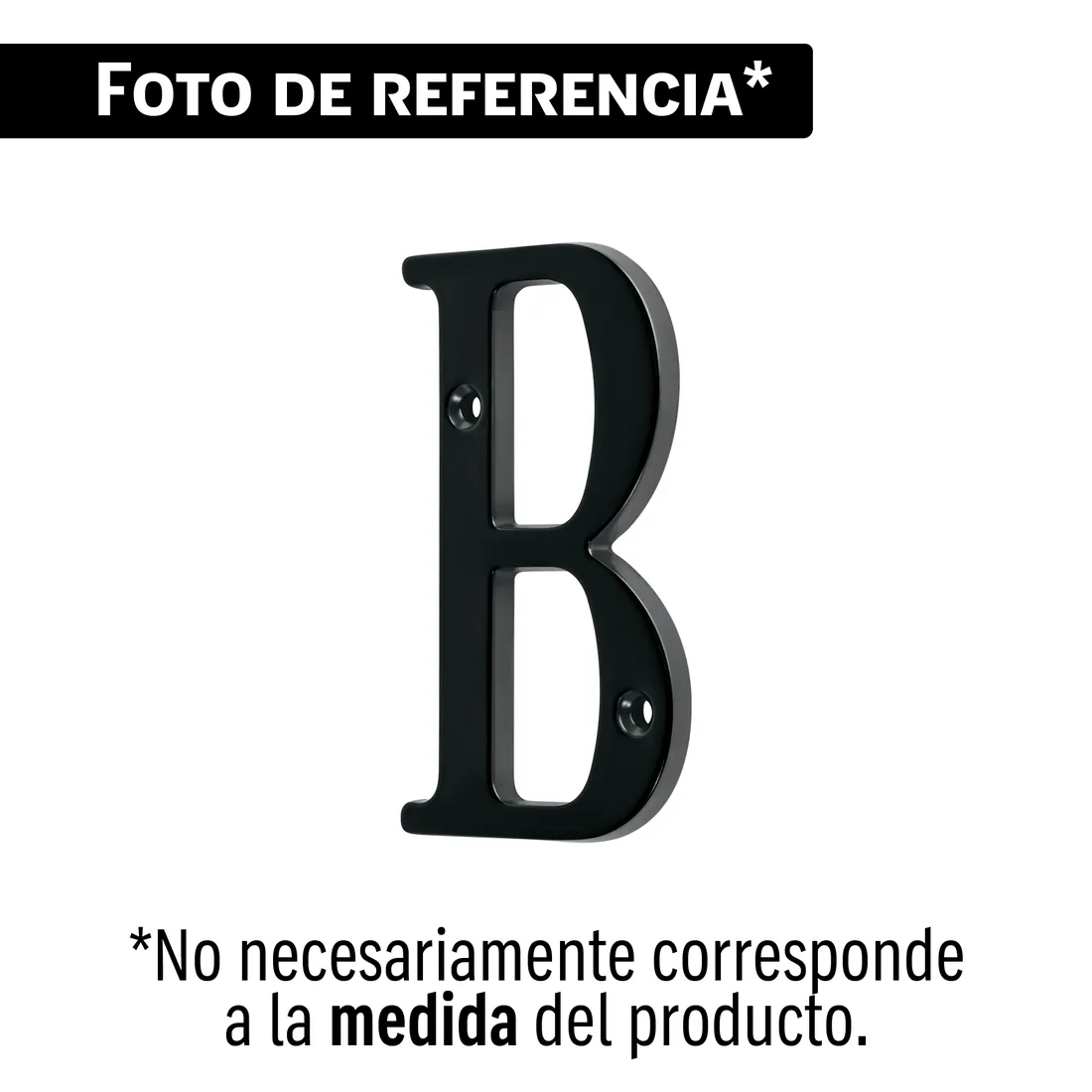 Letra B de latón sólido 4', negro, HERMEX