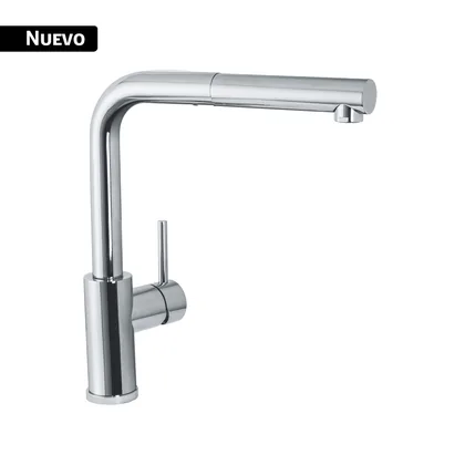 Monomando para fregadero, cuello extraíble, cromo, TUBIG