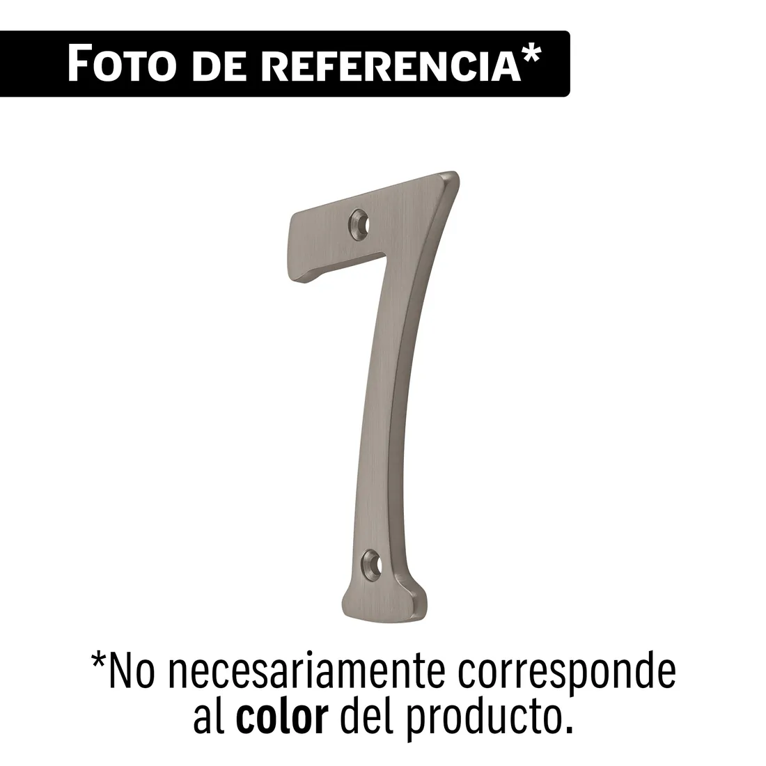 Número 7 de latón sólido 4', níquel satín, HERMEX