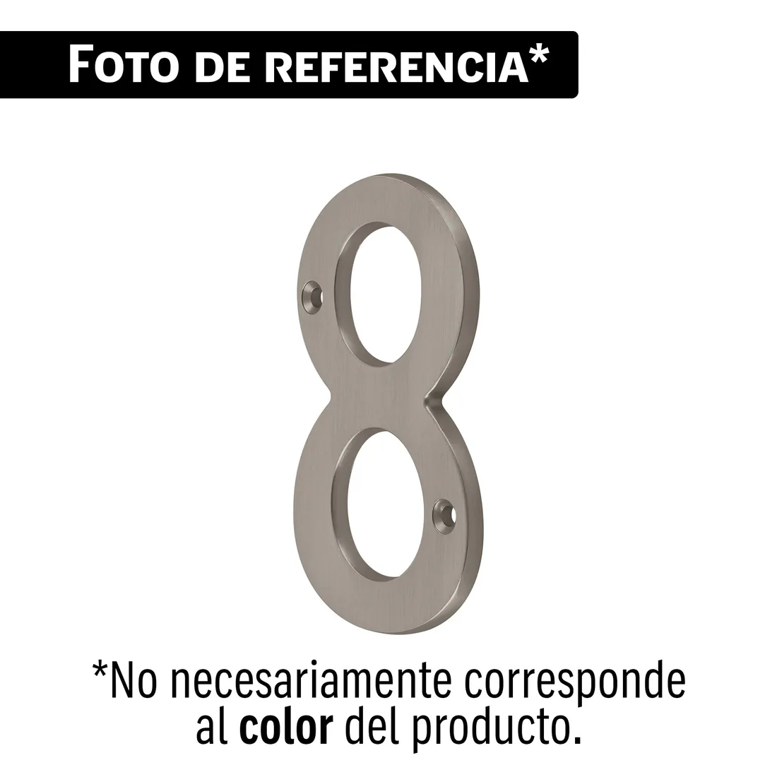 Número 8 de latón sólido 4', níquel satín, HERMEX