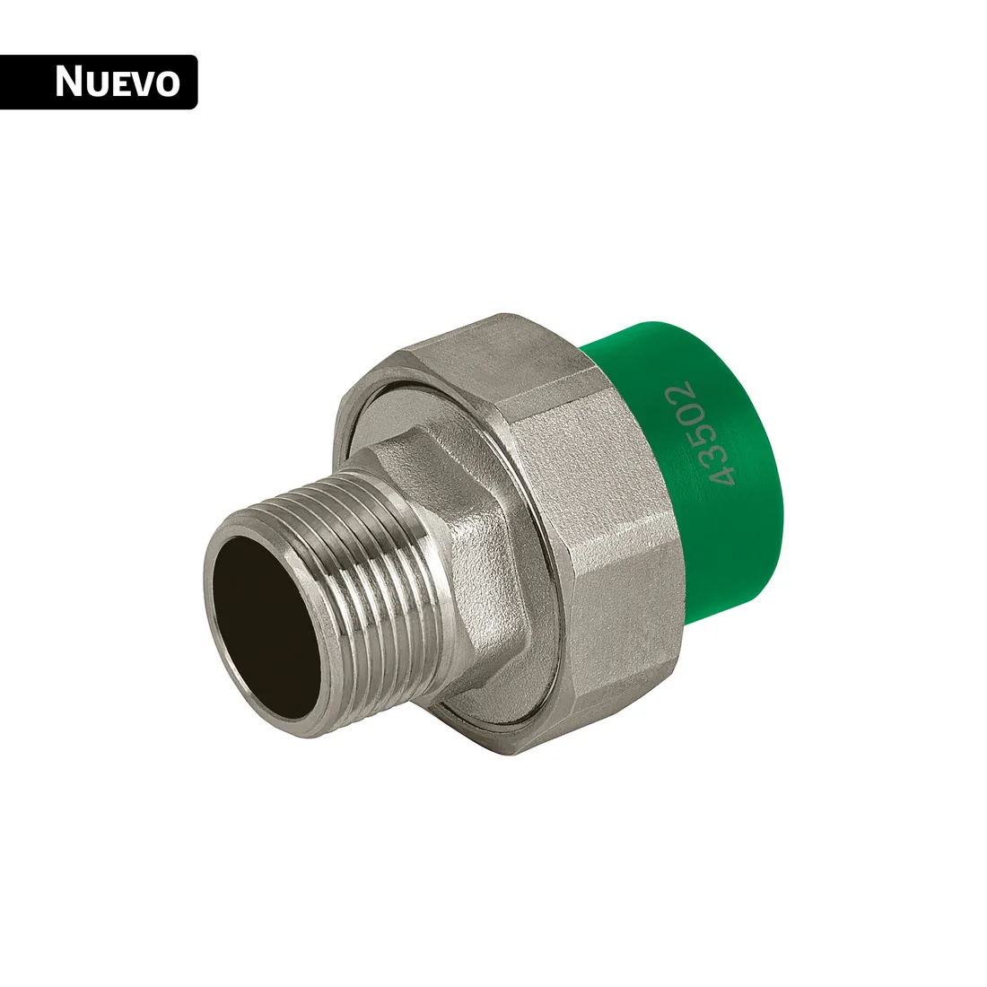 Tuerca unión PPR, mixta macho inserto metálico 3/4', FOSET