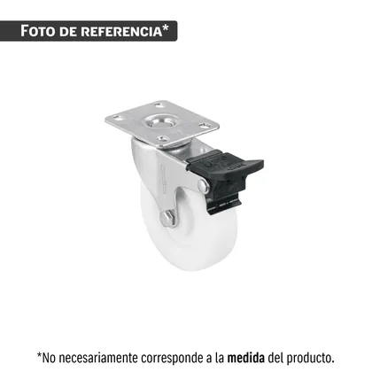 Rodaja de polietileno 3' placa giratoria, con freno, balero