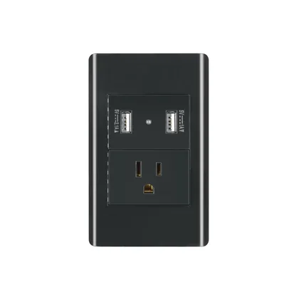 Placa armada negra contacto y 2 puertos USB 1.5 mód, Lisboa