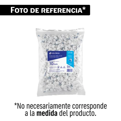 Bolsa con 100 grapas blancas de 12 mm para cable redondo