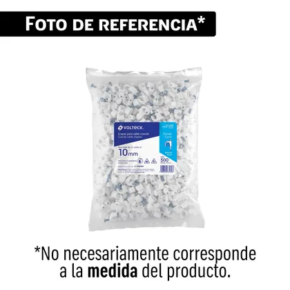 Bolsa con 100 grapas blancas de 6 mm para cable plano