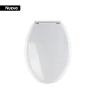 Asiento alargado para WC,cierre lento, abierto,hueso,ELEMENT 1