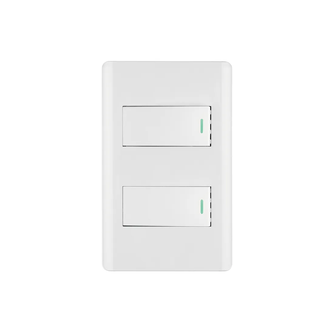 Placa armada blanca con 2 interruptores 1 módulo, Lisboa